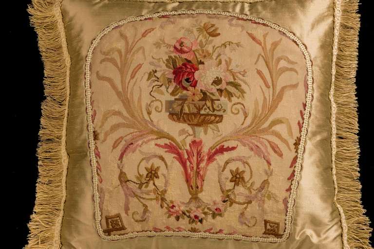 Cushion: 18th Century, Wool. A Gardenia of Flowers