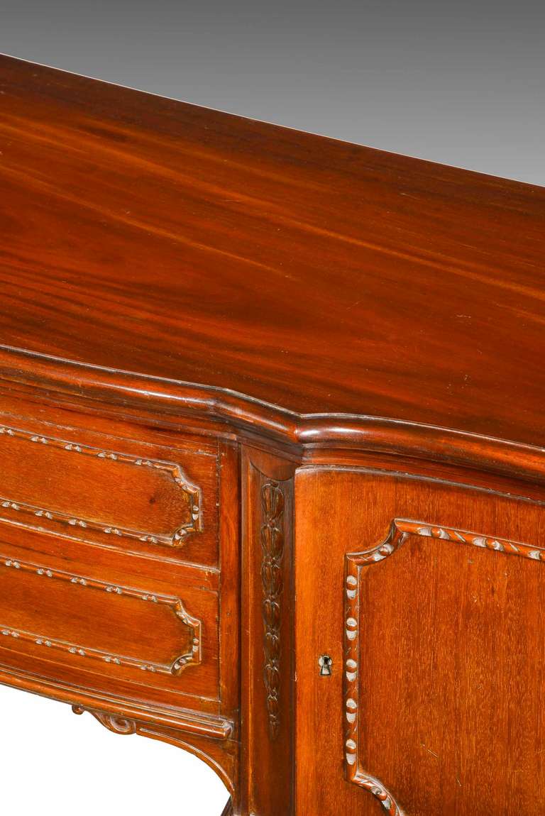 20th Century Chippendale Revival Serpentine Mahogany Sideboard
