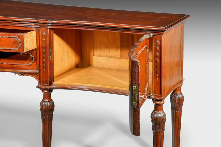 Chippendale Revival Serpentine Mahogany Sideboard 5