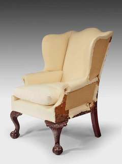 Chippendale Period Mahogany Wing chair