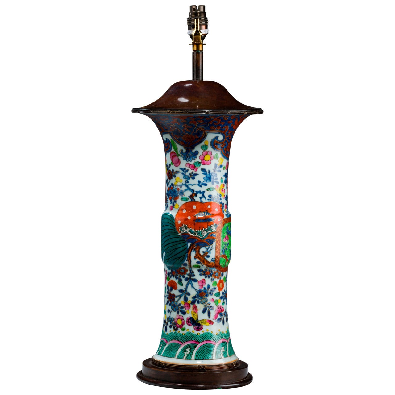 Oriental 19th Century Porcelain Vase Lamp