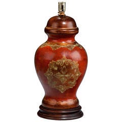 Single Iron Red Gilt Lamp