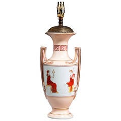 20th century Single Neoclassical Decorated Vase/Lamp