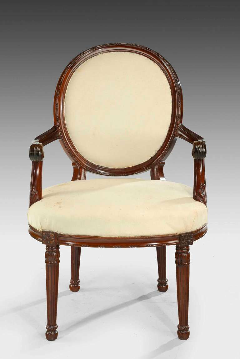 English Late 19th Century Oval Back Armchair