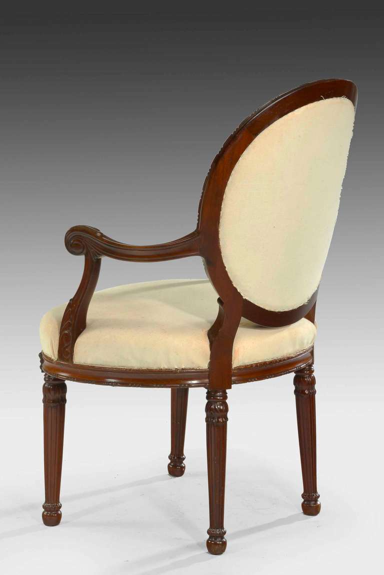 Mahogany Late 19th Century Oval Back Armchair