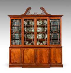 George lll Period Mahogany Breakfront Bookcase