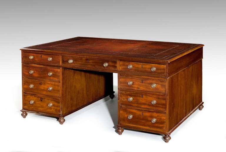Regency Period Mahogany Partners Desk