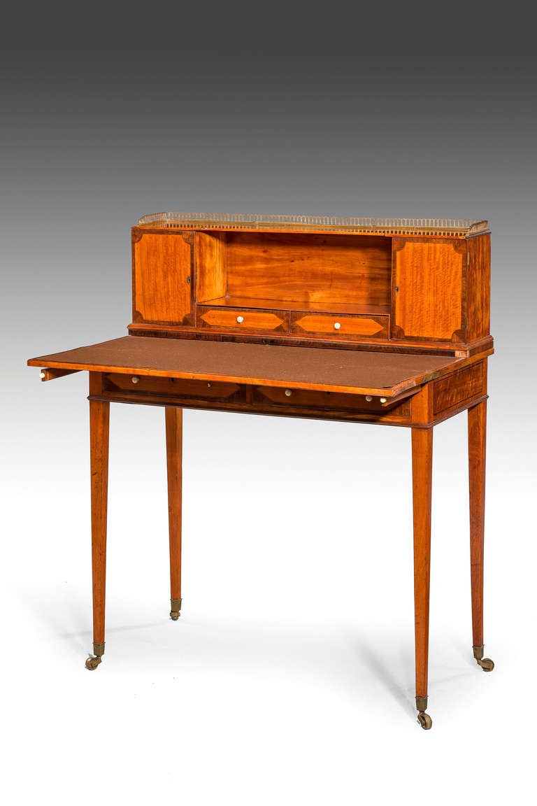 A George lll Period Satinwood And Sabicu Bonheur Du Jour
