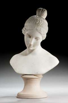 19th Century Marble Bust Of A Girl 19th Century Marble Bust Of A Girl