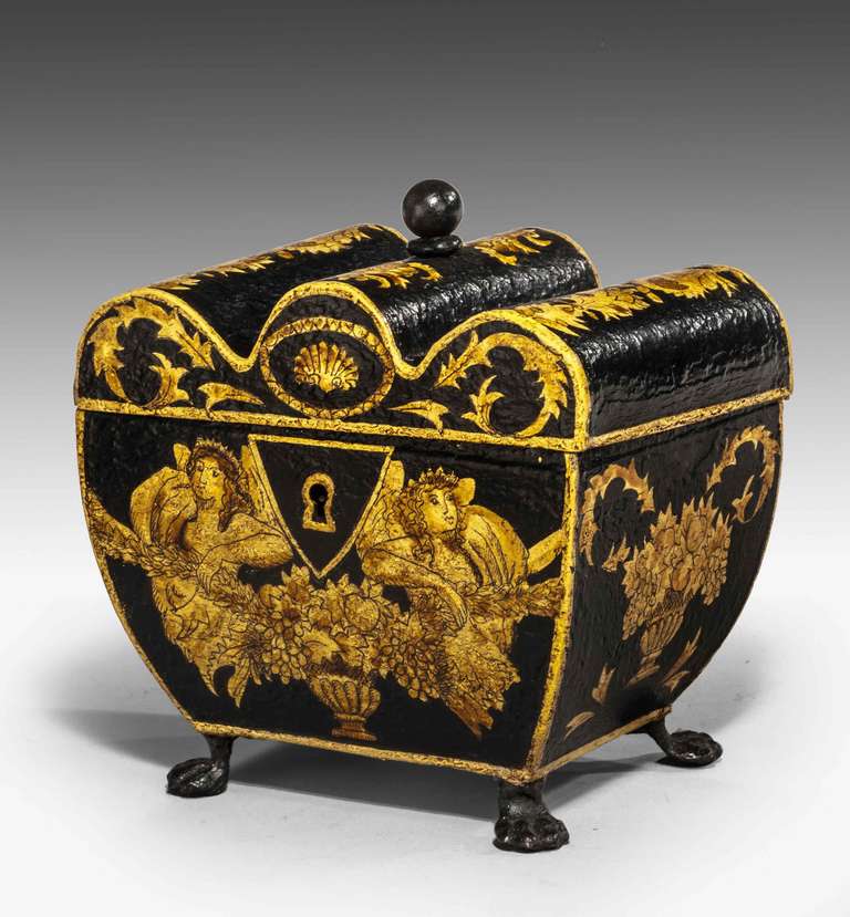 British Regency period Tole Ware Caddy