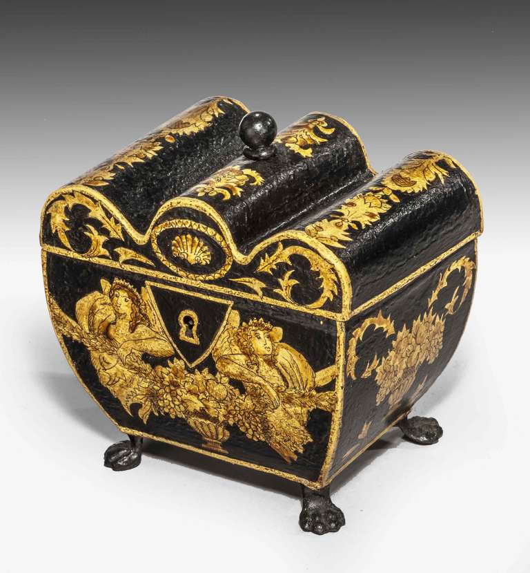 19th Century Regency period Tole Ware Caddy
