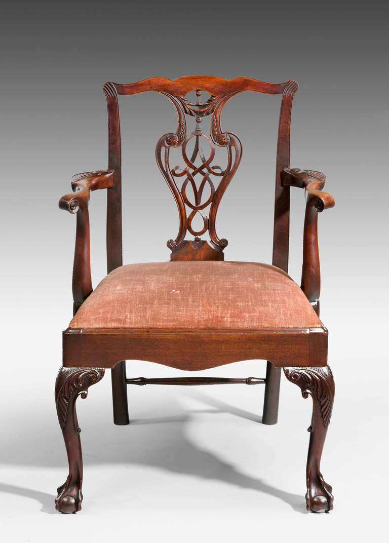 Chippendale Mahogany Elbow Chair