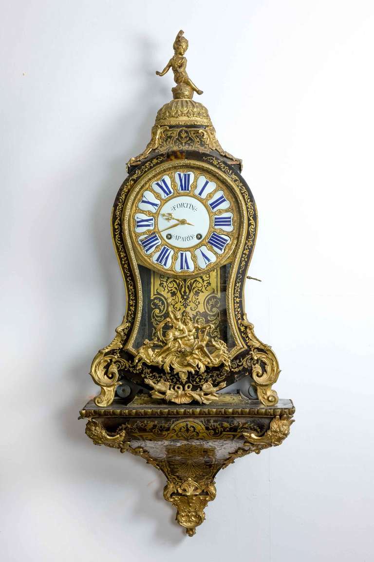 Louis XV Cartel Clock By Fortin Paris 1