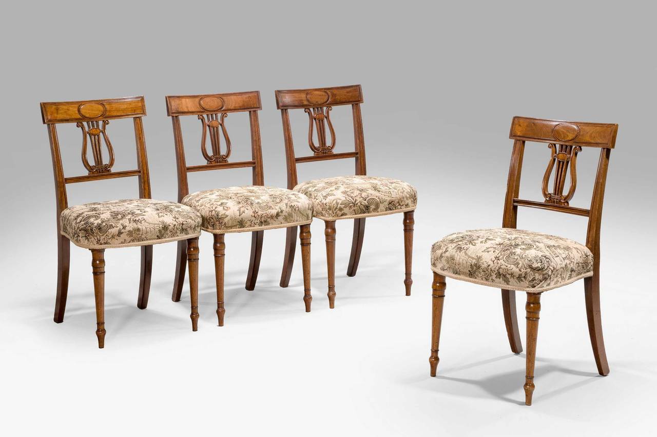 Set of Four George III Period Dining Chairs In Good Condition In Peterborough, Northamptonshire