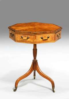 George lll Period Satinwood Drum Table