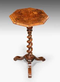 Late 17th Century Walnut And Marquetry Candle Stand