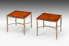 Pair Of mid-20th Century Gilt Bronze Low Tables