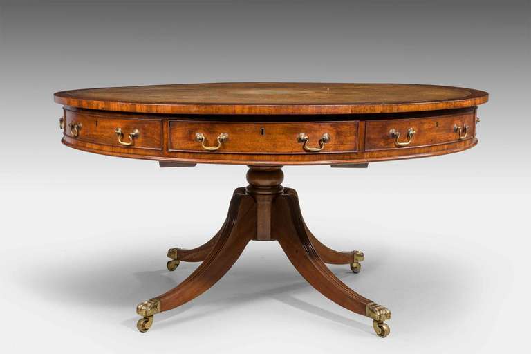 British Regency Period Mahogany Library Table