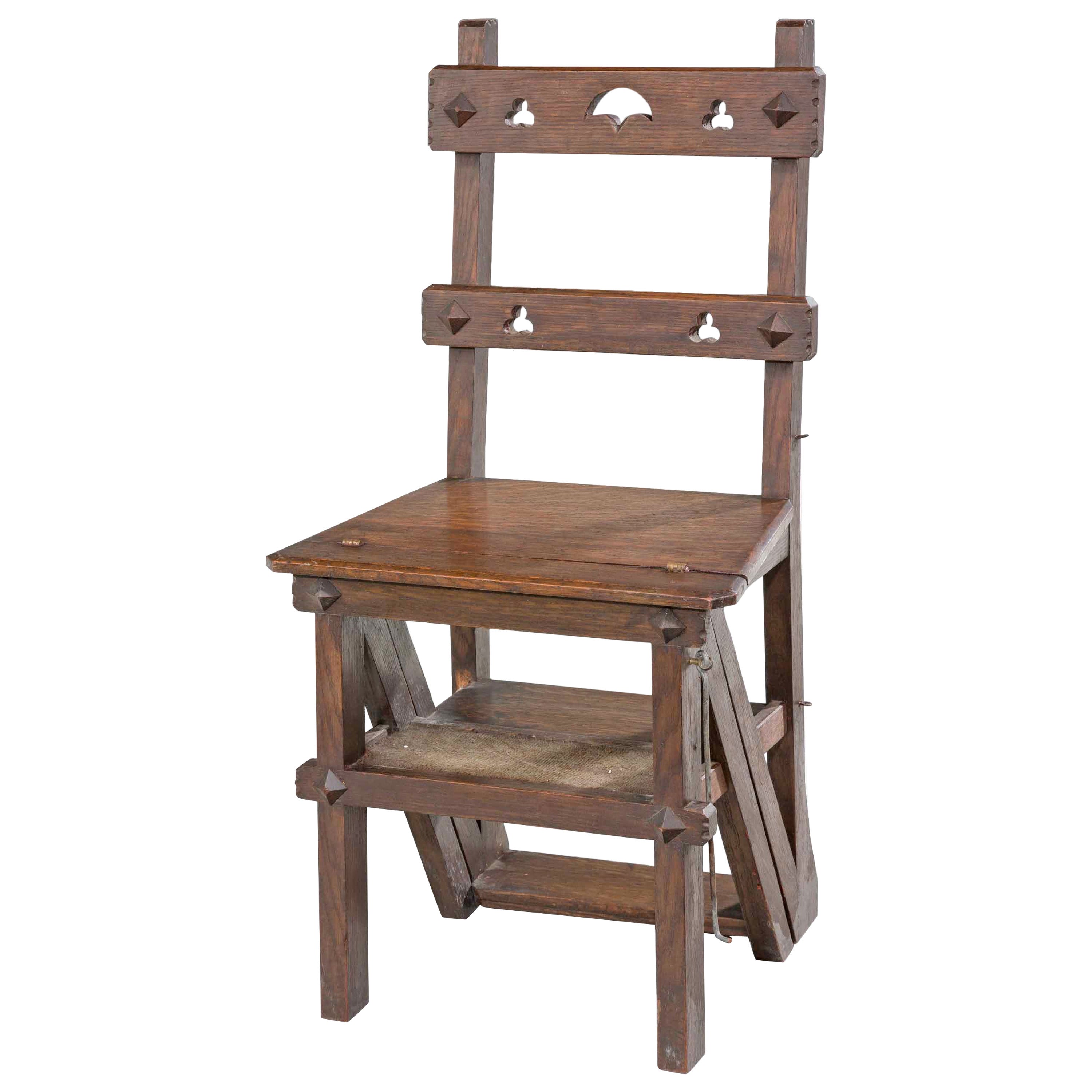 19th Century Oak Folding Library Chair