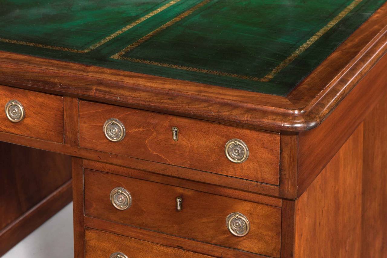 Late Regency Period Mahogany Three-Part Pedestal Desk 1