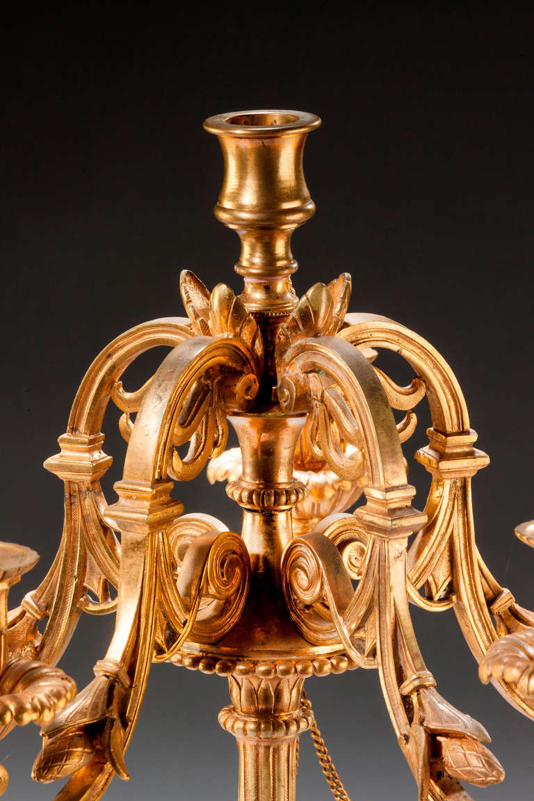 Fine 19th Century French Gilt Bronze Candelabra For Sale 1