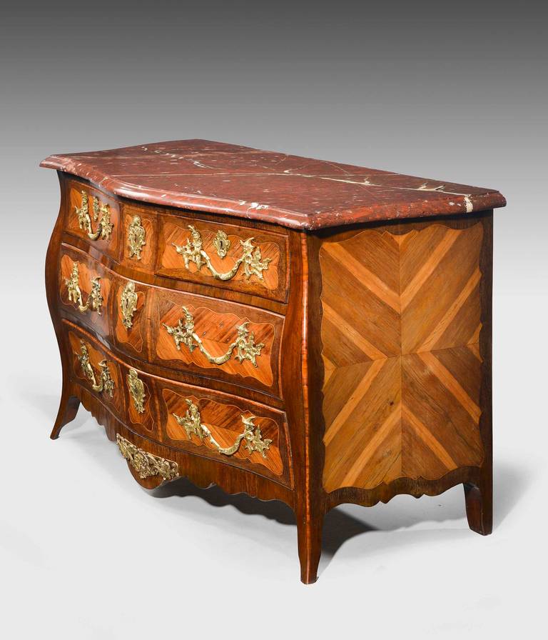 British Good Louis XV Kingwood Parquetry Commode