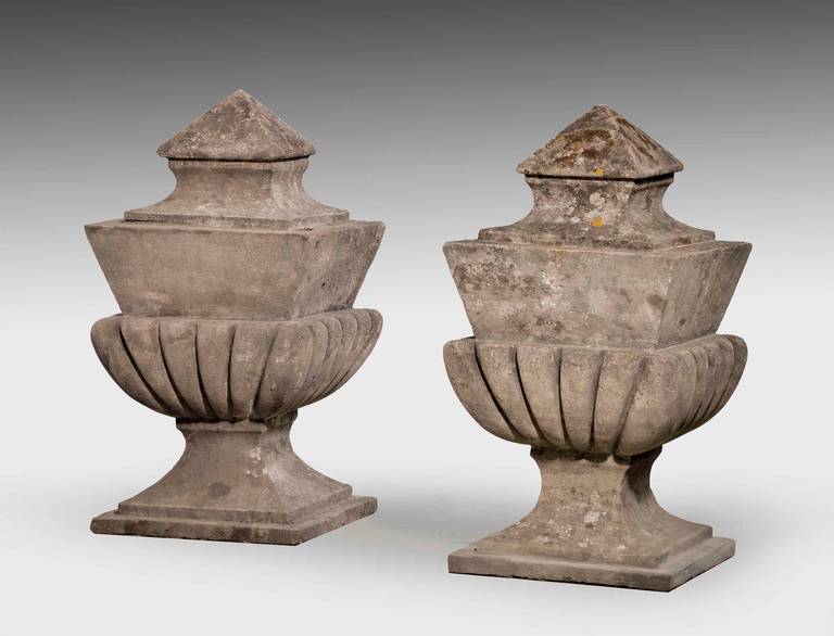 British Pair of Stone Capitals