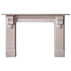 Late 20th Century White Marble Fireplace