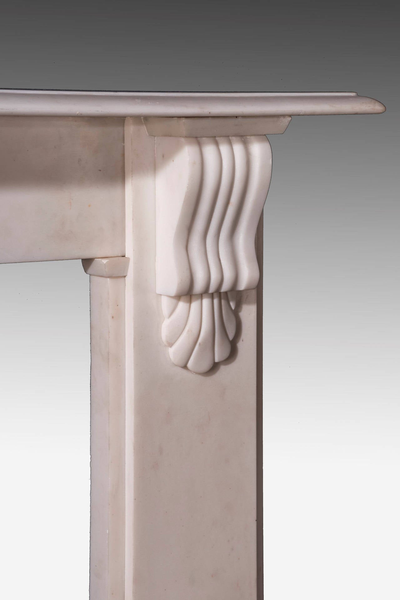 English Late 20th Century White Marble Fireplace For Sale