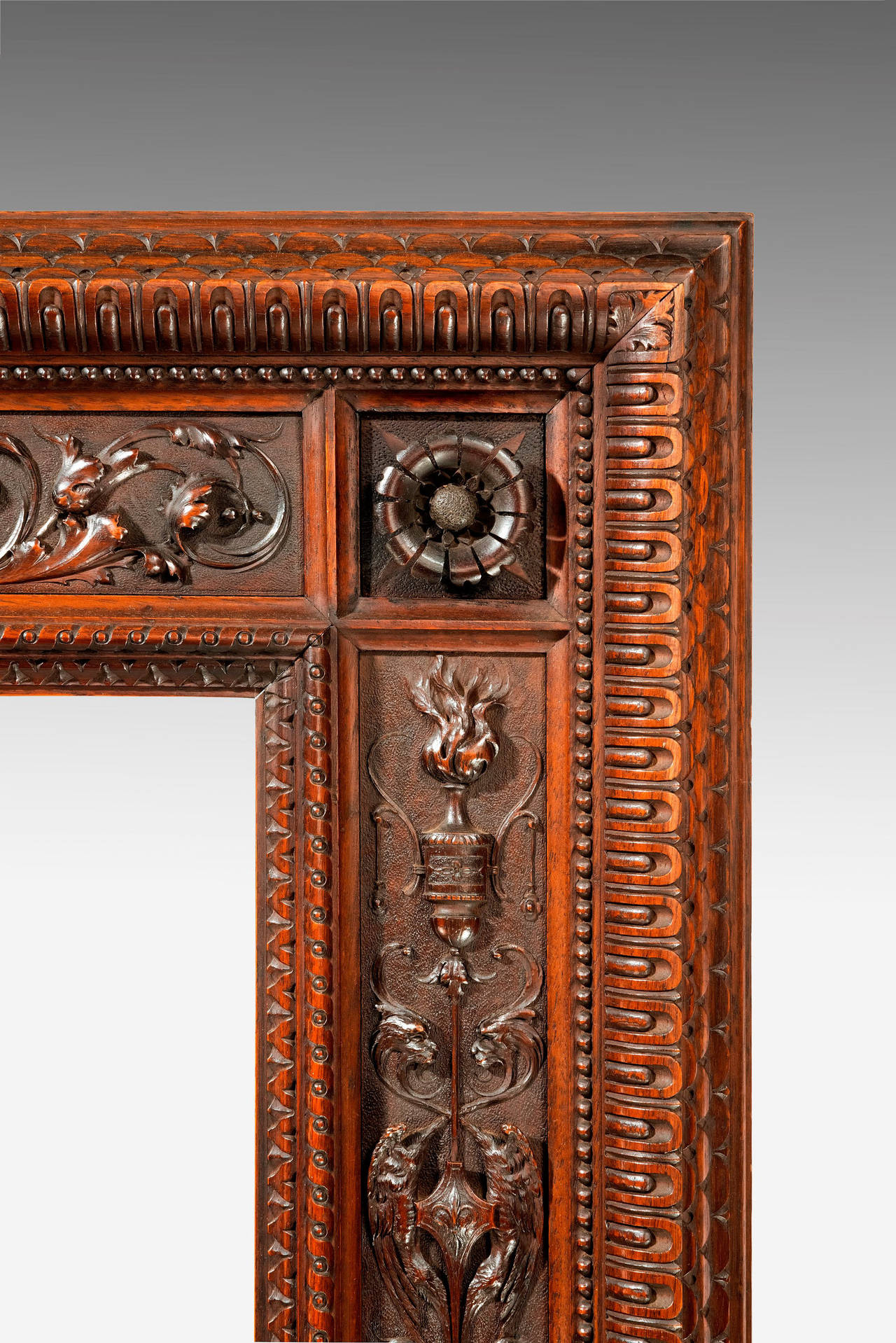 Italian 19th Century Carved Frame in the Manner of Mariano Coppede For Sale