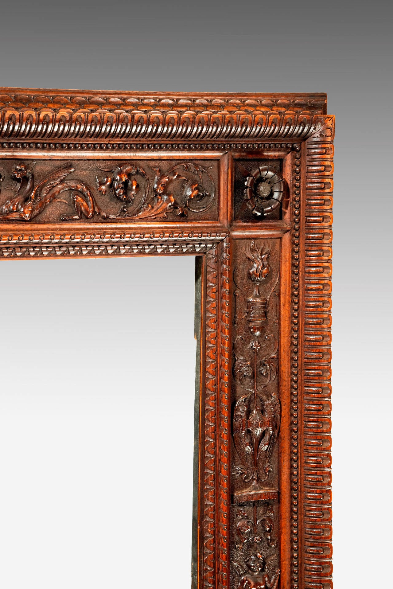 19th Century Carved Frame in the manner of Mariano Coppede.

Mariano Coppede was born under the rule of the Grand Duchy of Tuscany , from Assumption Masini and a tailor, Luigi Coppedè. Five years after he was orphaned. Was thus entrusted first
