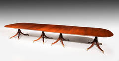 Mid 20th Century Four Pillar Mahogany Dining Table