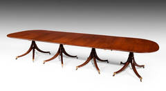 Mid 20th Century Four Pillar Mahogany Dining Table