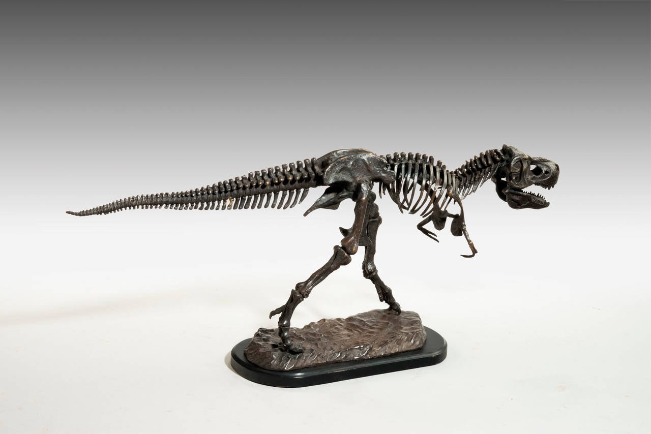bronze dinosaur sculpture