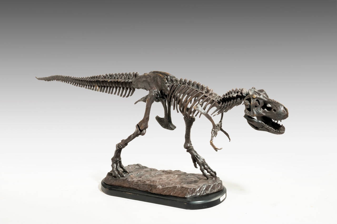 bronze dinosaur statue