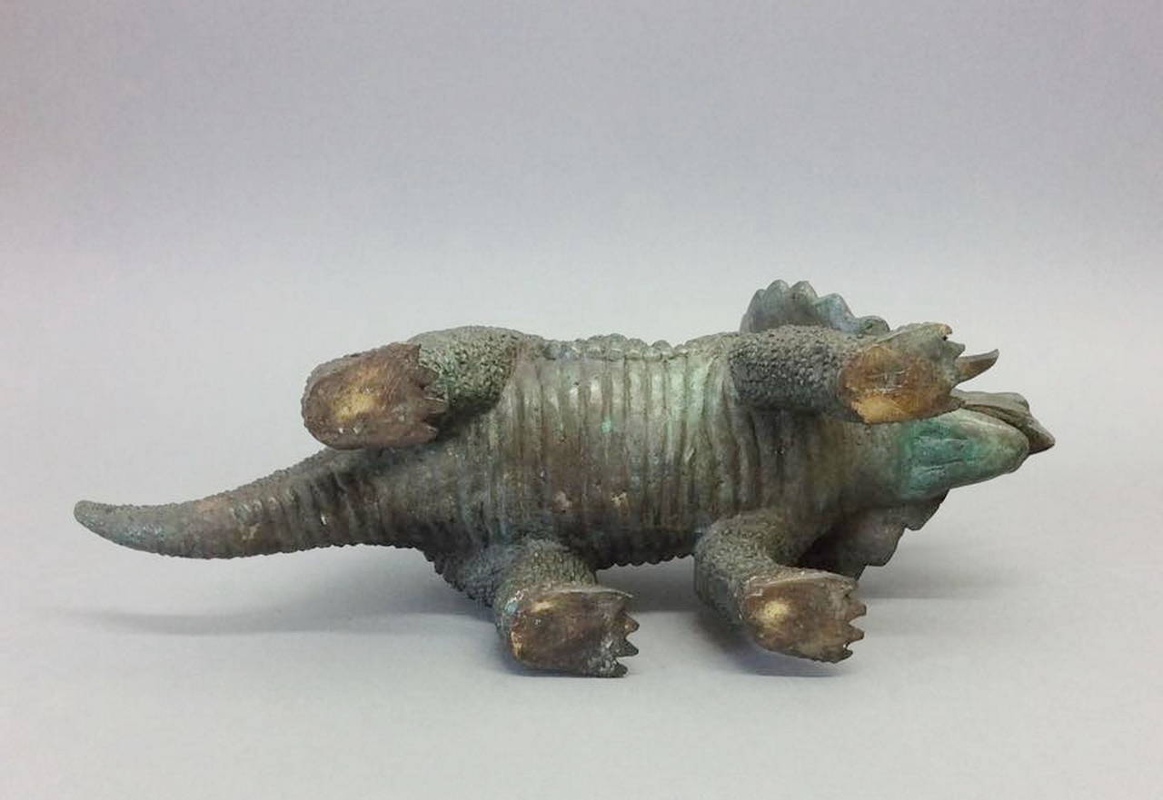 20th Century Bronze Figure of a Triceratops In Good Condition In Peterborough, Northamptonshire