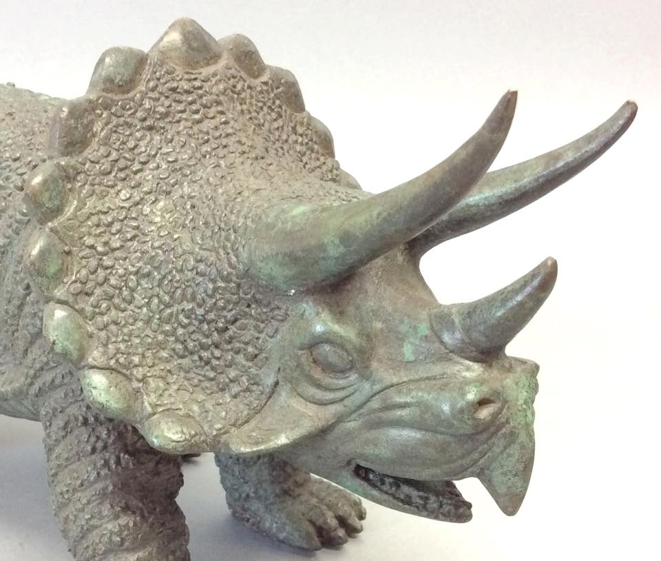 French 20th Century Bronze Figure of a Triceratops