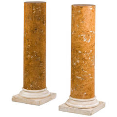 Pair of Regency Period Scagliola Marble Columns