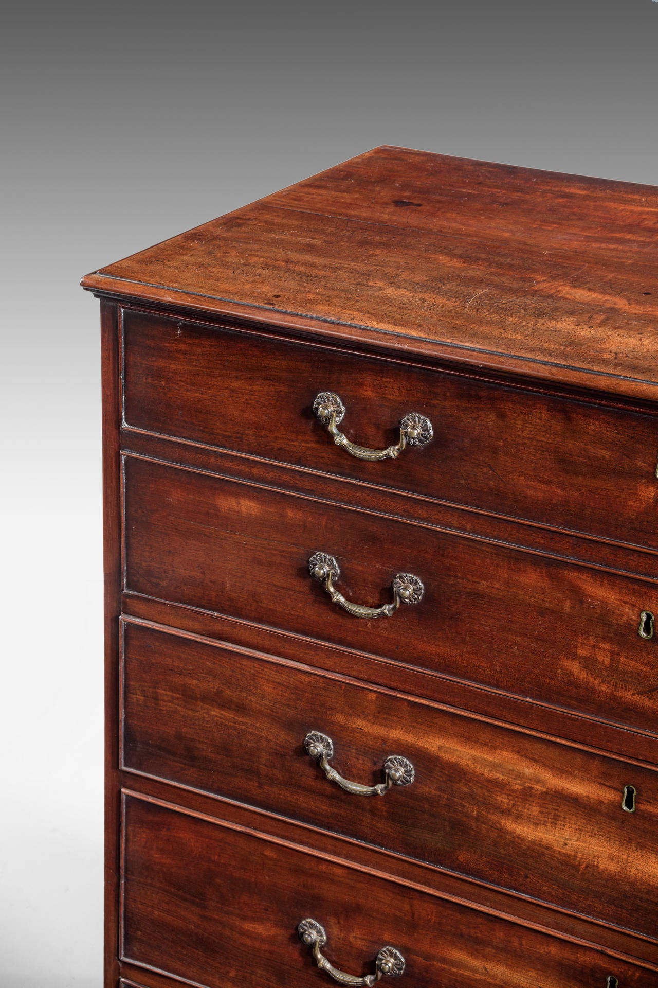 18th Century Chippendale Period Mahogany Secretaire Chest For Sale