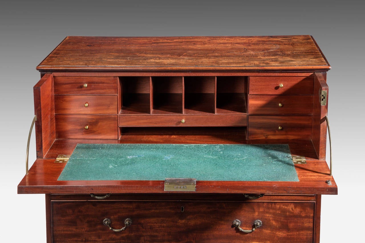 Chippendale Period Mahogany Secretaire Chest In Good Condition For Sale In Peterborough, Northamptonshire