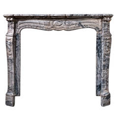 19th Century Well Carved Marble Fireplace