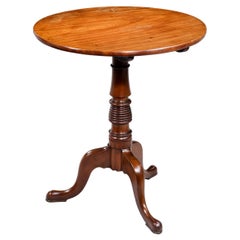 George III Period Mahogany Tilt Table with Beehive Central Section