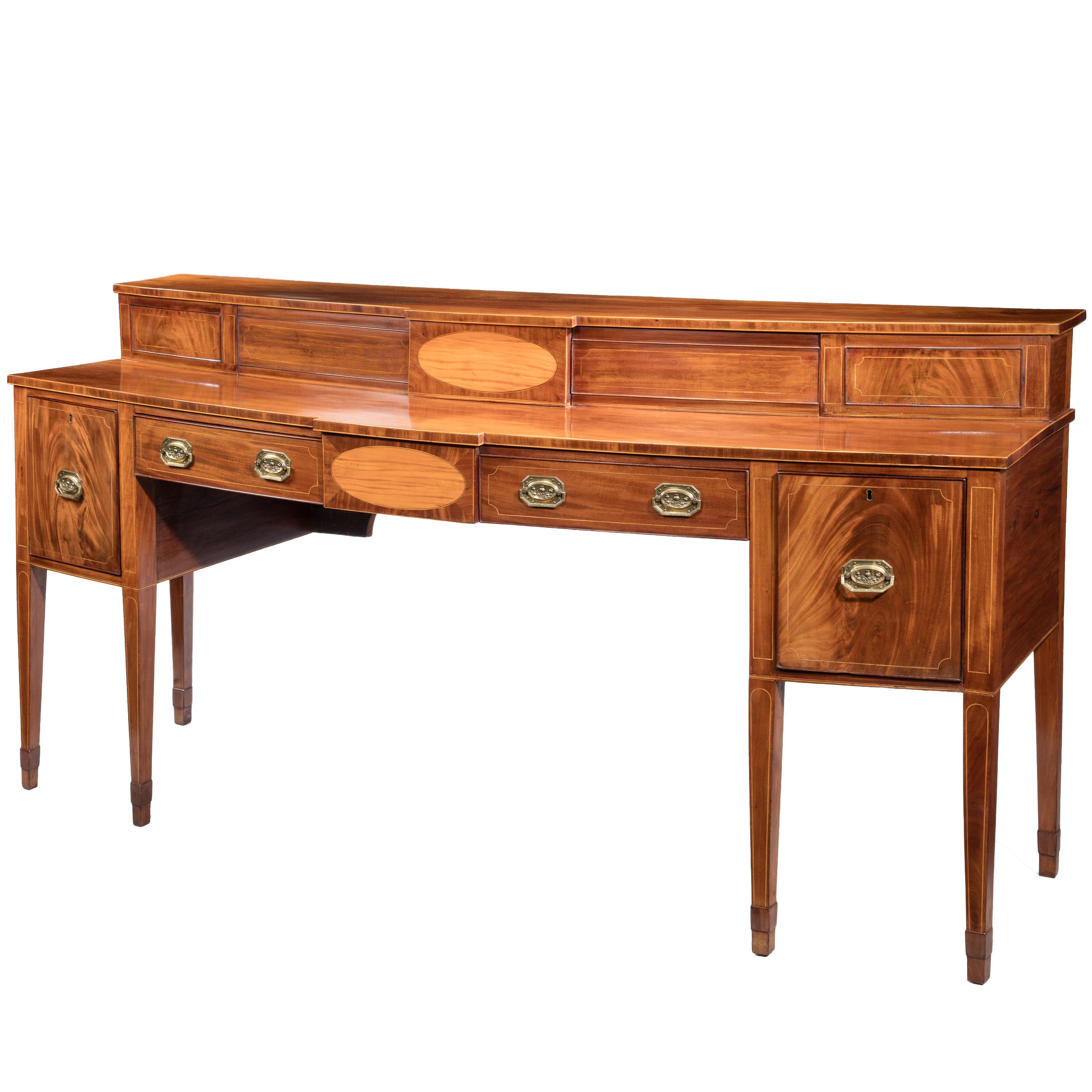 Hepplewhite Period Mahogany Bowfront Sideboard For Sale