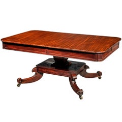 Antique Regency Period Mahogany Dining Table with Seating for 4 to 12 People