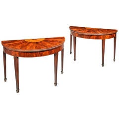 Pair of George III Period Mahogany Card Tables
