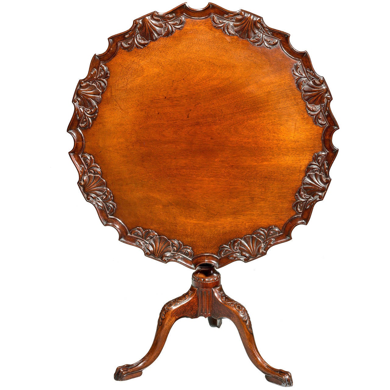 Chippendale Design Mahogany Dish Top Table For Sale