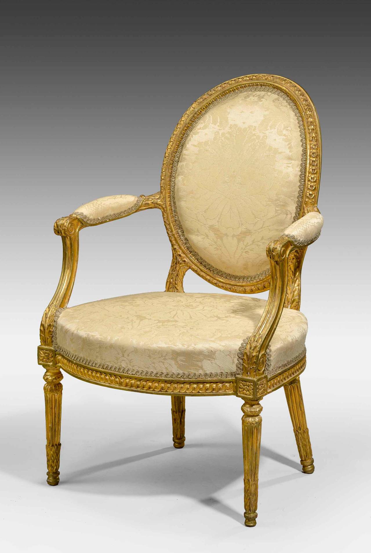 Chippendale Period Giltwood Elbow Chair