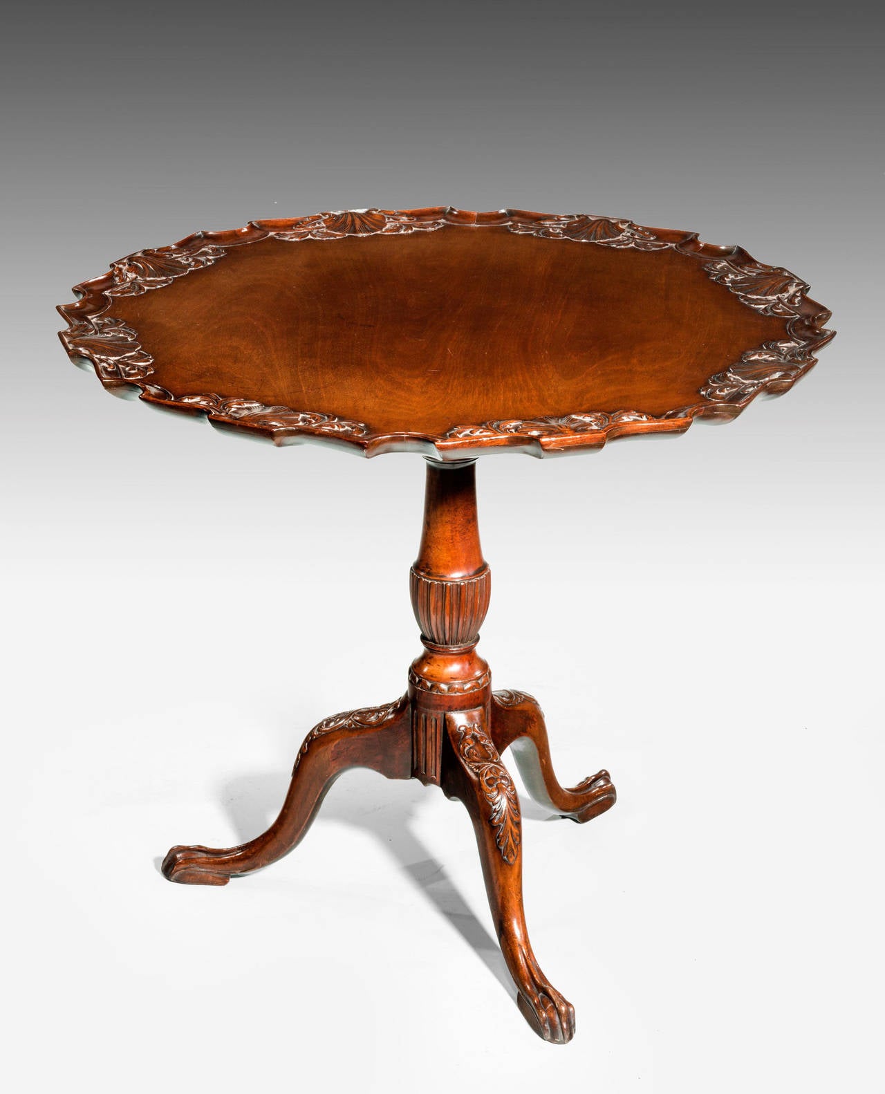 British Chippendale Design Mahogany Dish Top Table For Sale