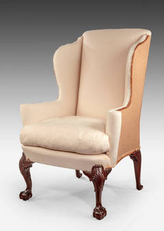 An 18th Century Design Mahogany Framed Wing Chair