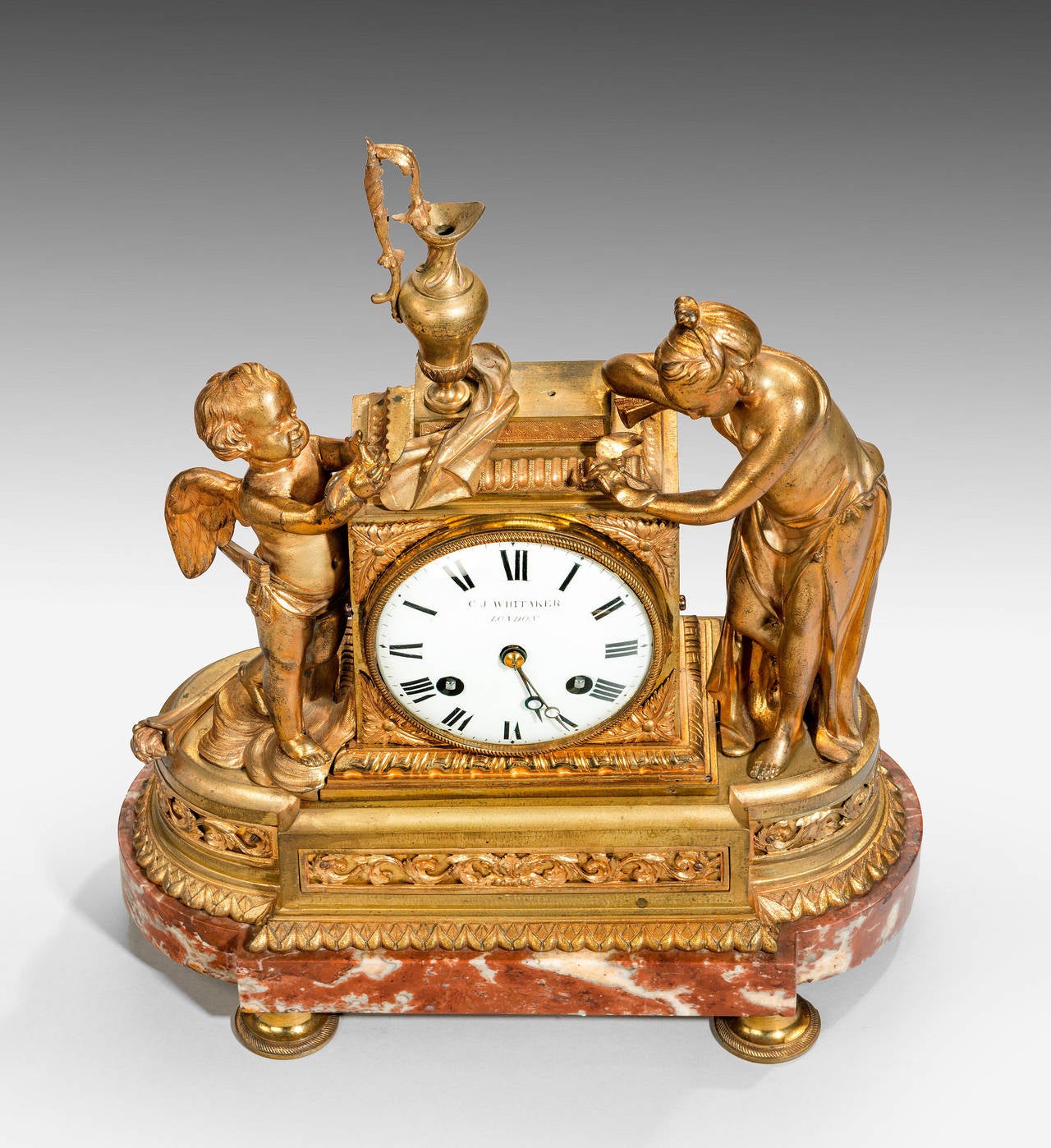 French Louis XVI Period Gilt Bronze Mantel Clock
